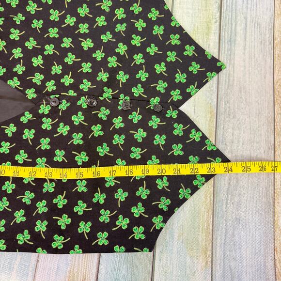Vintage St. Patrick's Day Vest Medium Unisex Black Green 111 Main Paddy's Day - Picture 5 of 5